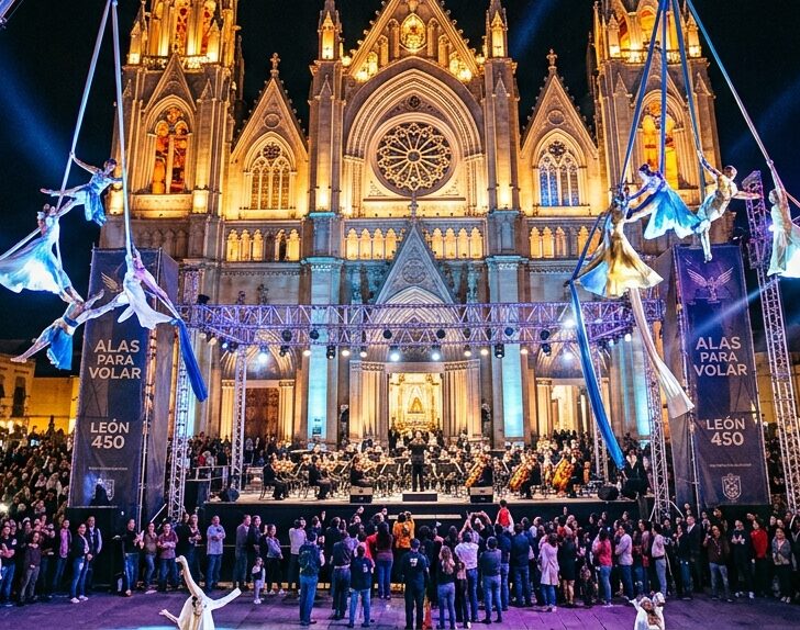 8dcfc254-fd4d-493a-9333-b492e488591d TODO LISTO EN LEÓN: CONCLUYE MONTAJE ESTRUCTURAL PARA EL SHOW AÉREO «ALAS PARA VOLAR» EN LA PLAZA EXPIATORIO