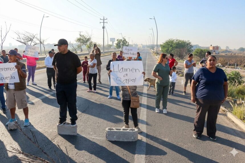 Estalla conflicto en San Juan de Abajo: Bloquean el Eje Metropolitano por falta de agua