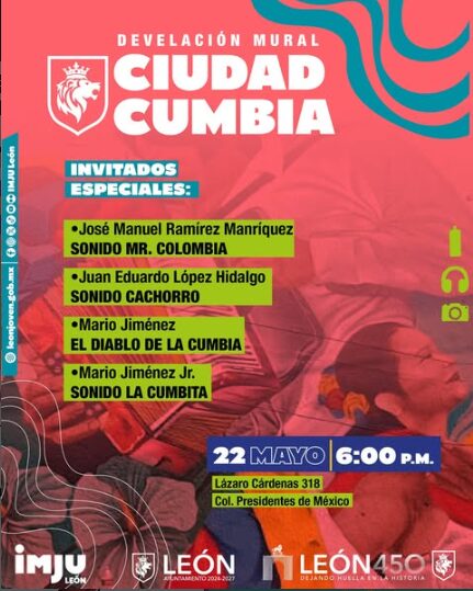 Screenshot 2026-05-18 3.17.14 PM ¡Qué gran evento! La Develación del Mural Ciudad Cumbia promete ser una excelente combinación de arte urbano y cultura sonidera en nuestra ciudad.