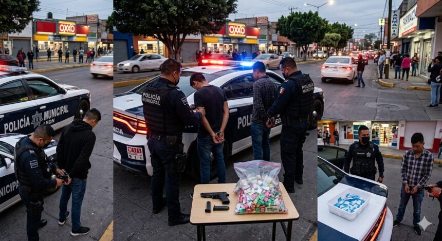 Golpe al crimen en León: Caen presuntos homicidas y distribuidores con cientos de dosis de droga