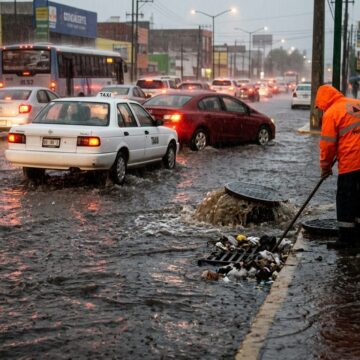 Caos bajo la lluvia: Tormentas provocan inundaciones, brote de drenajes y tráfico lento en León