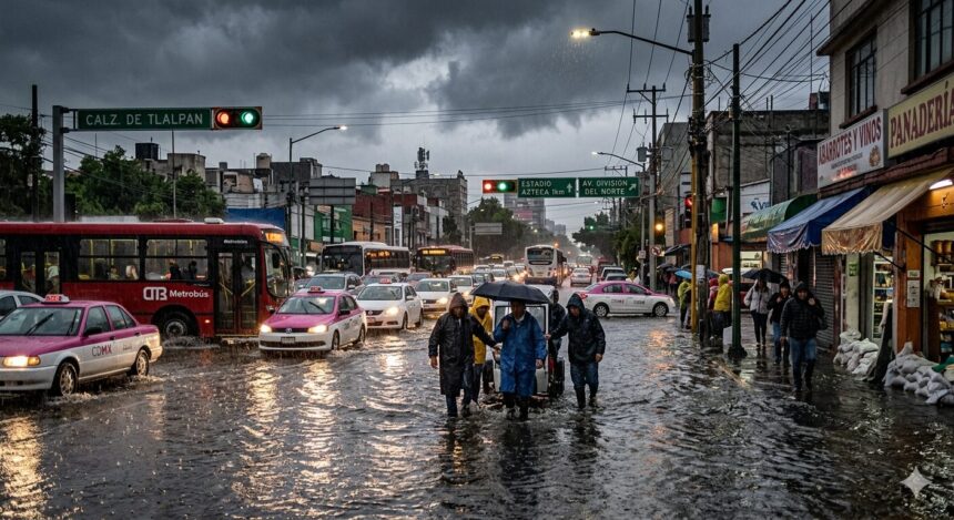 Histórico: Lluvia récord de 42 millones de metros cúbicos colapsa la Ciudad de México y activa la Alerta Roja
