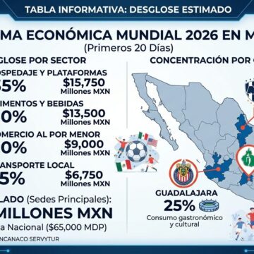 La derrama económica del Mundial 2026 en México alcanza los 45 mil millones de pesos