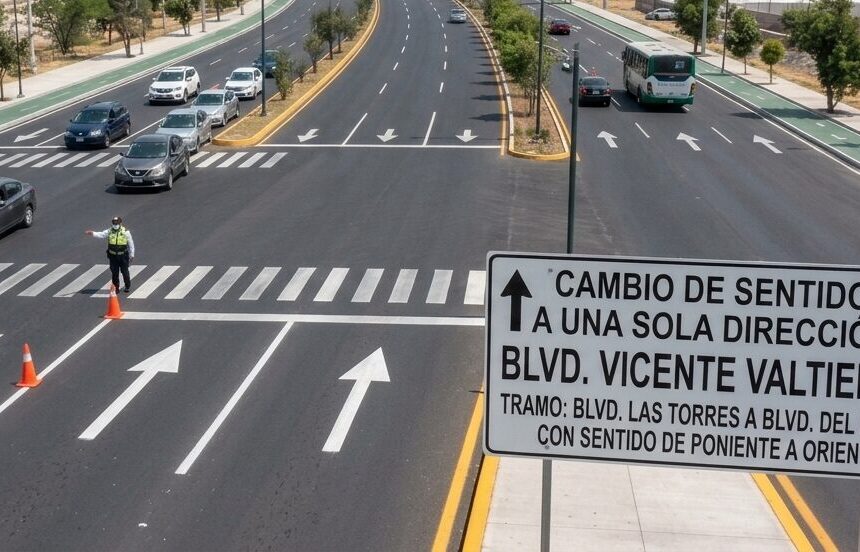 Tráfico en León: Cambia de sentido tramo del bulevar Vicente Valtierra por apertura del bulevar Cañaveral